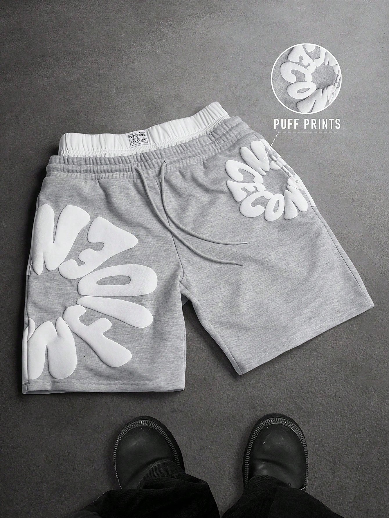 SLATEMANN Men's Casual Letter Print Graphic Shorts